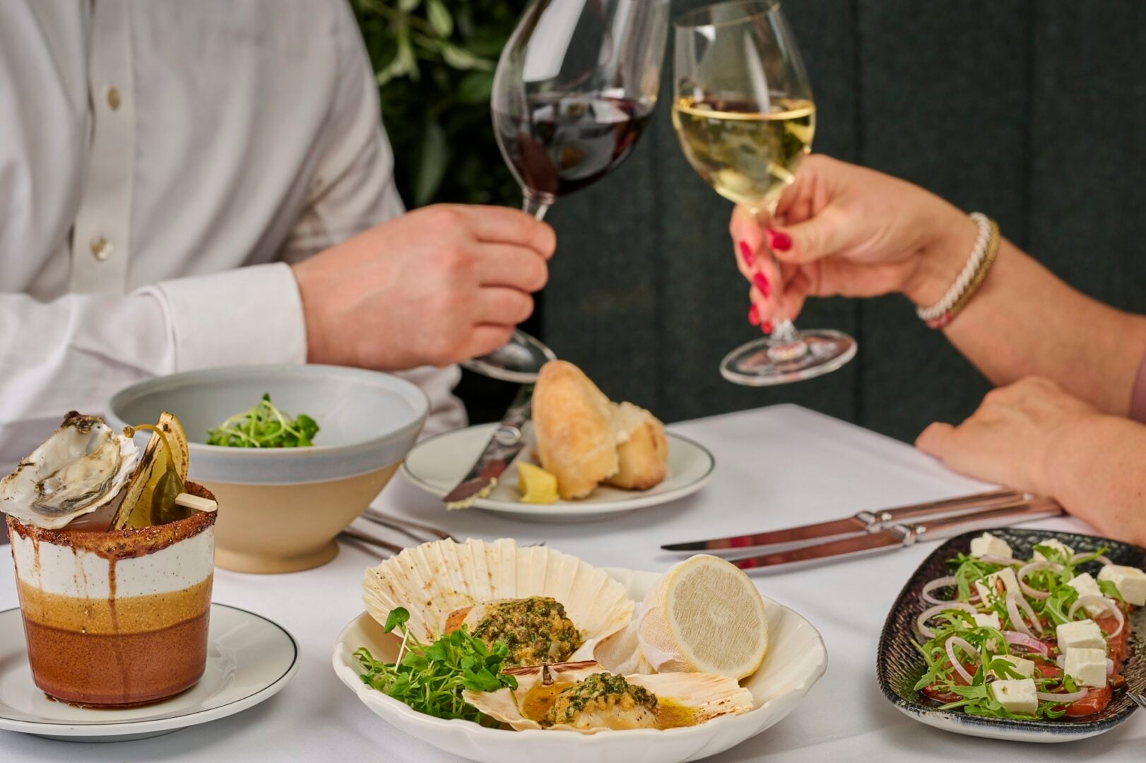 Hotel Du Vin graduation with 2 people having meal