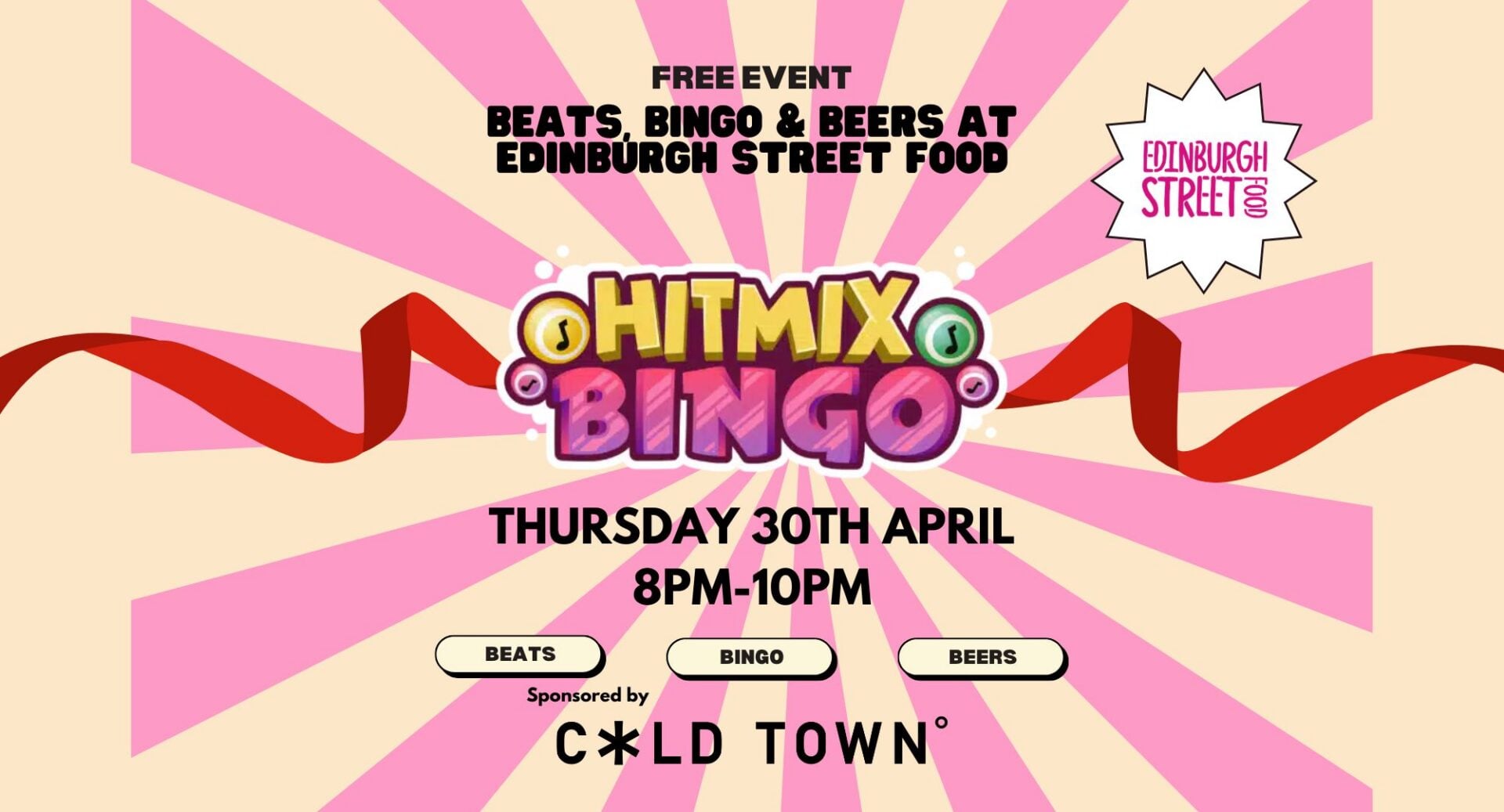 Poster image advertising Edinburgh Street Food's HitMix Bingo.