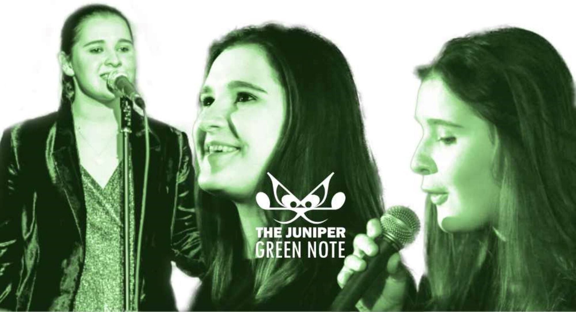 3 close-up images of a woman singing.