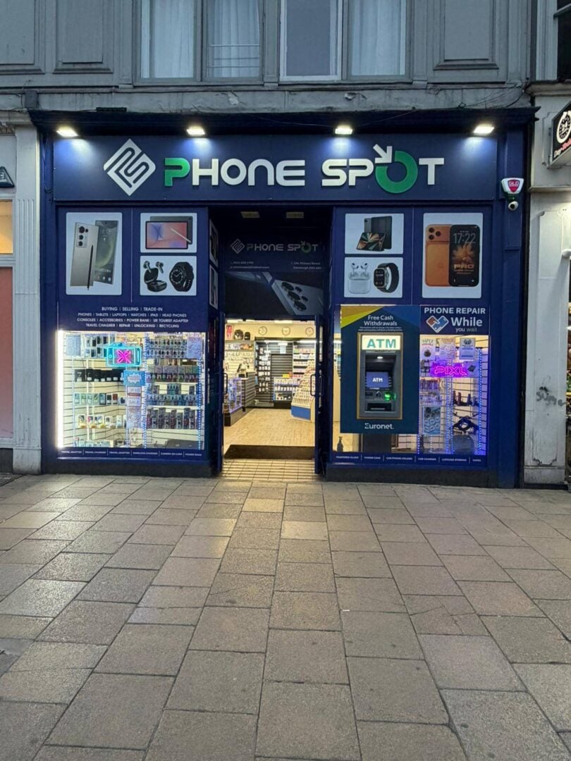 Phone Spot exterior at night