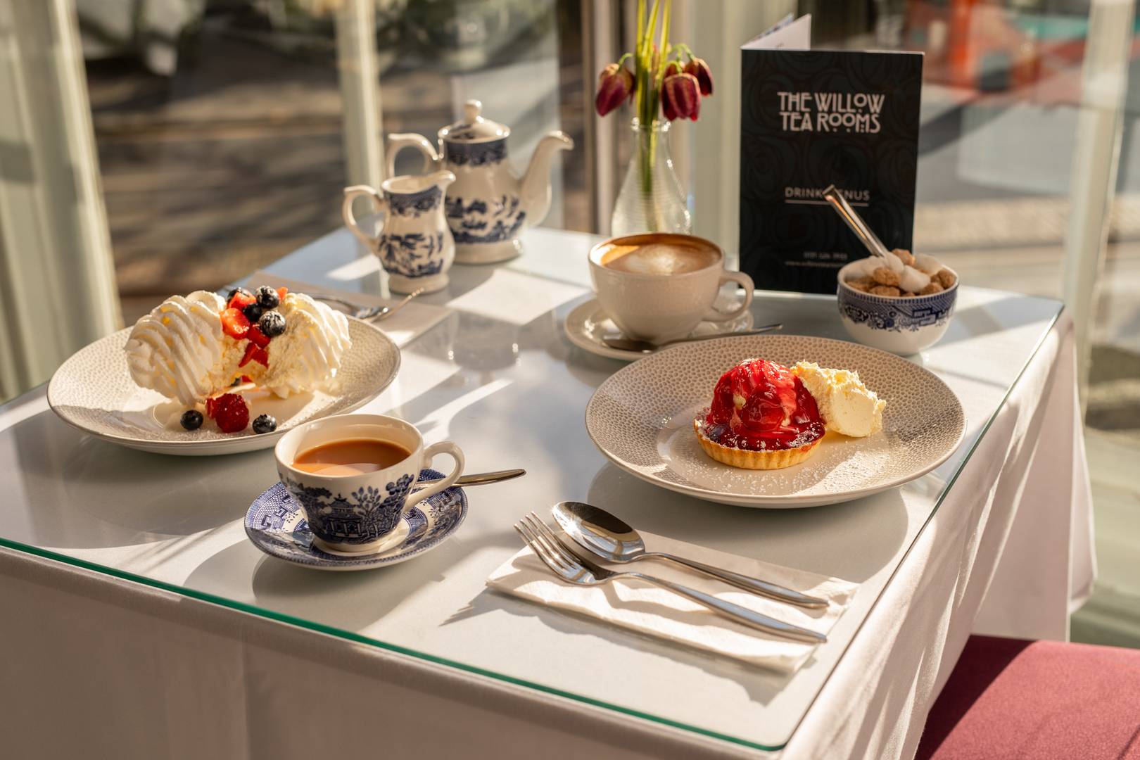 Desserts at Willow Tearooms