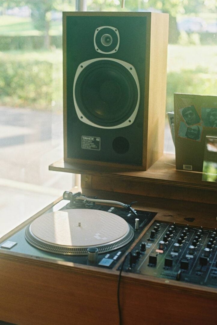 Hi-fi set up in Greenhouse Records