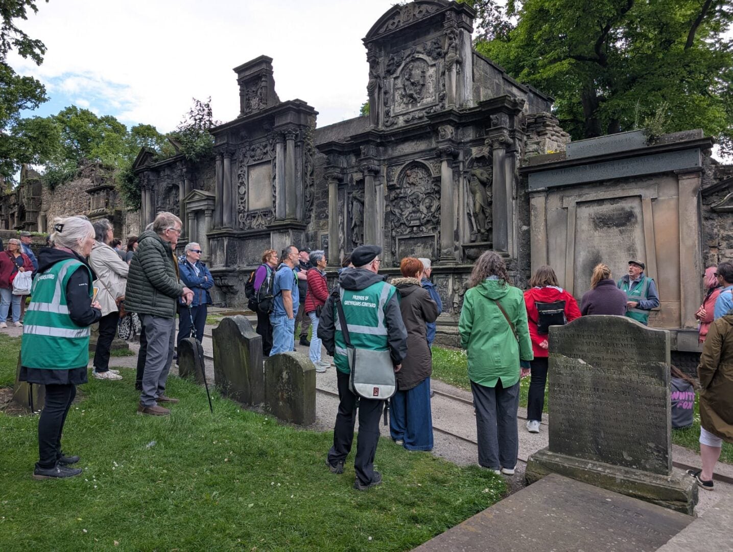People at a tour of Greyfriars Kirkyard