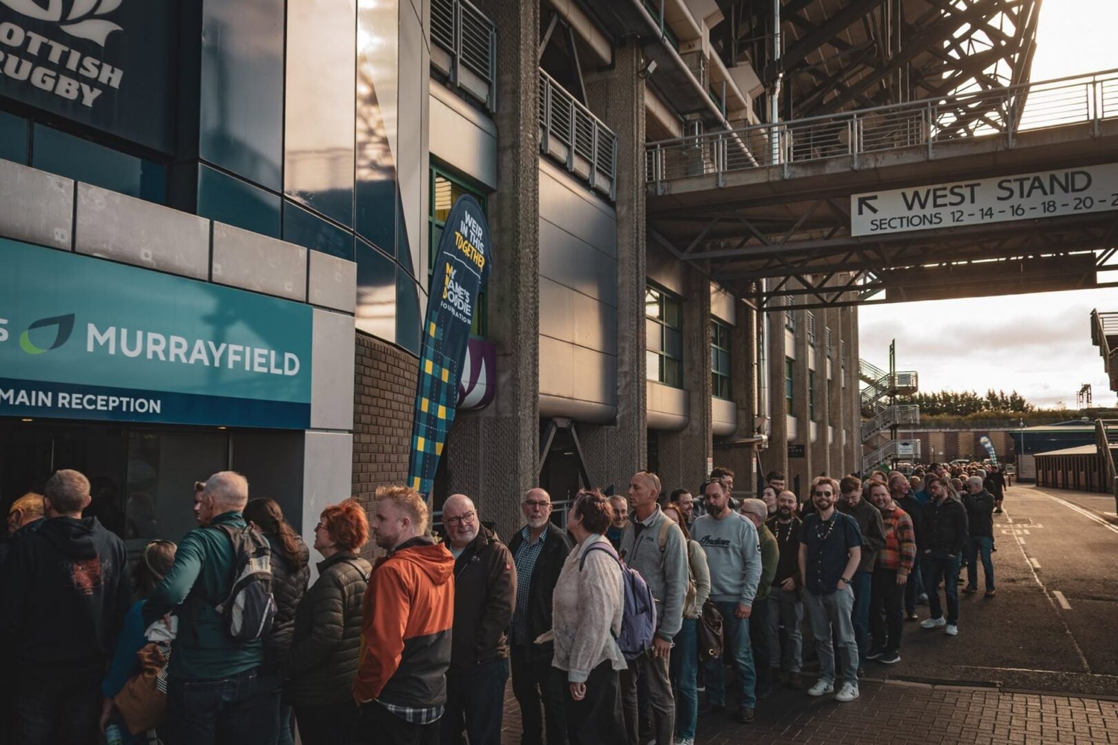 People queuing to get in to Edinburgh Whisky Festival