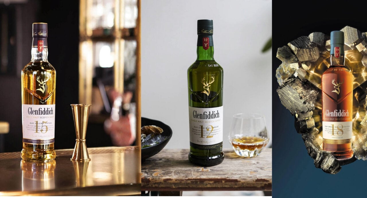 A collage of images, each containing a bottle of whisky.