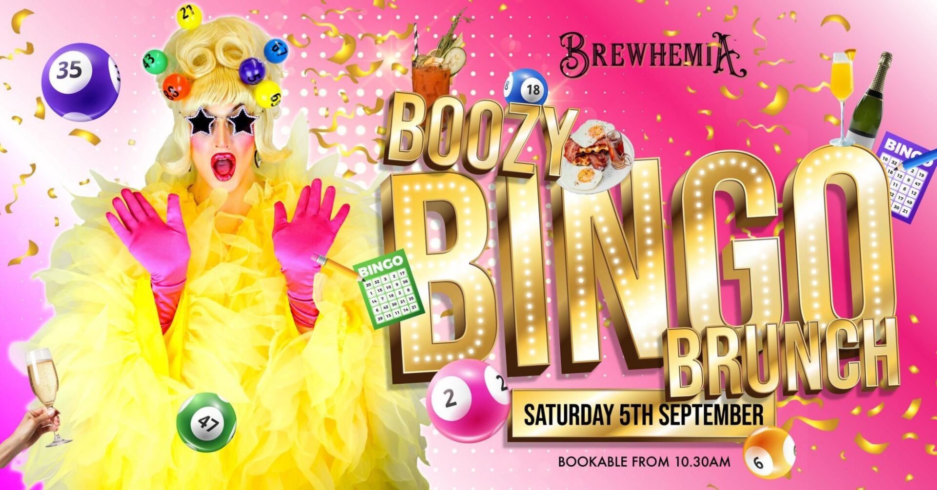 Poster image for Brewhemia's September 2026 Boozy Bingo Brunch