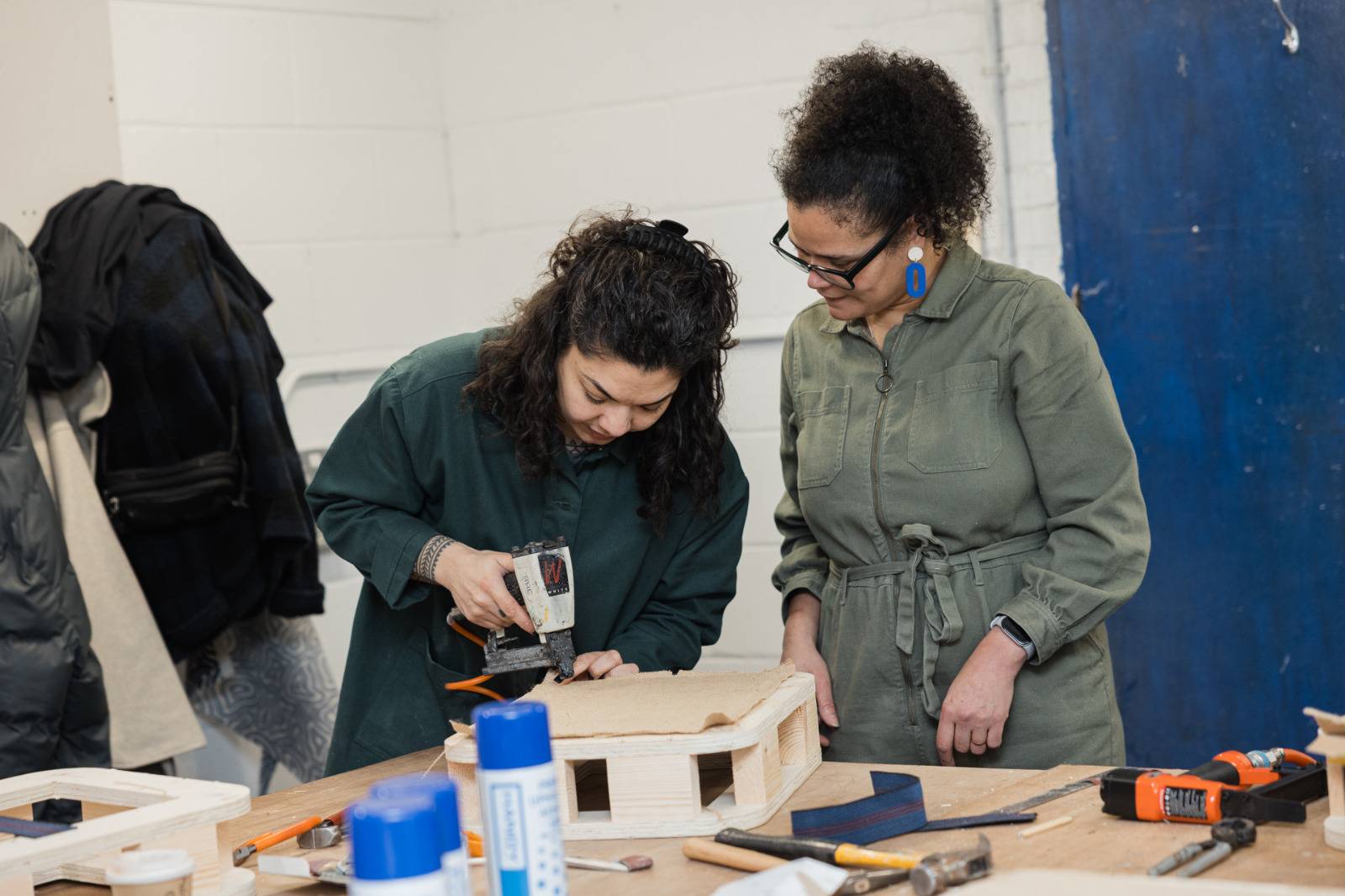 People taking part in Upholstery Classes