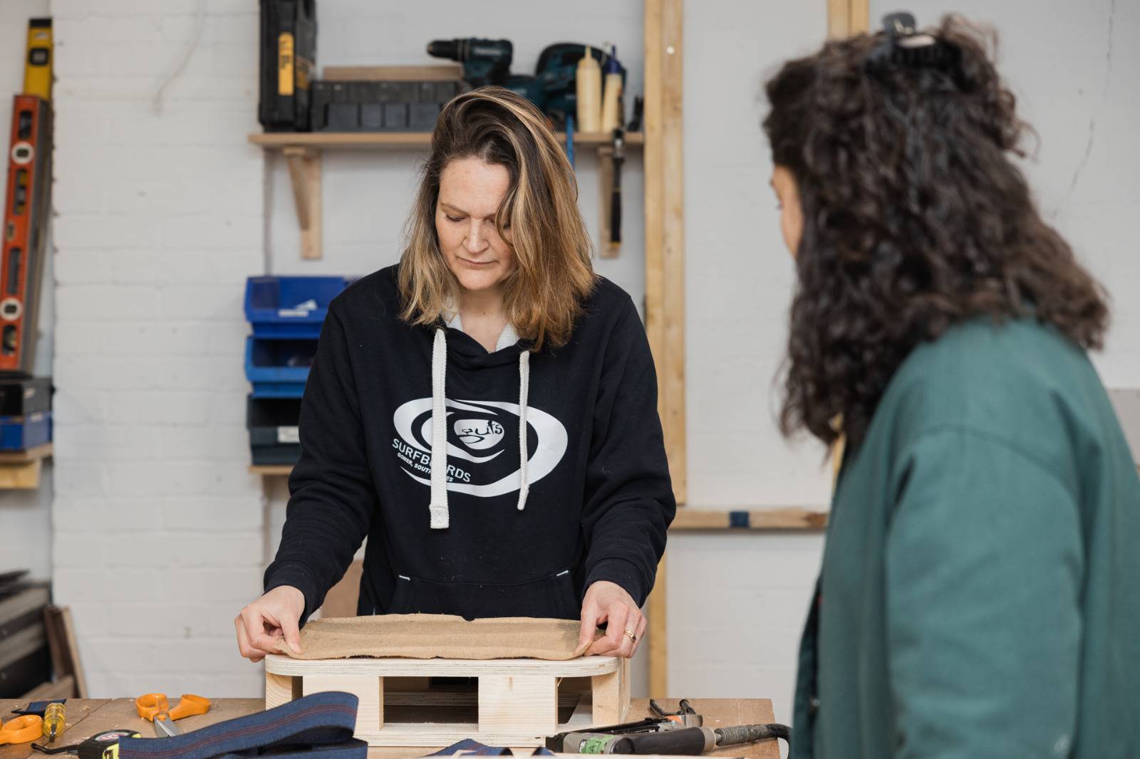 People taking part in Upholstery Classes