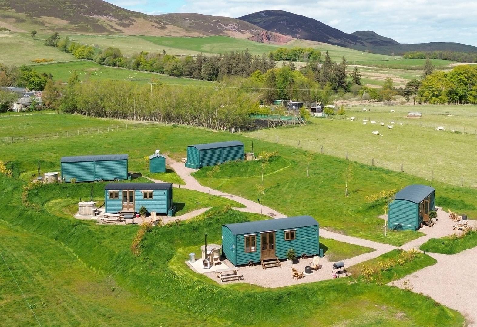 Shepherd Huts with Pentland Hills in the Background,© Make It Scotland