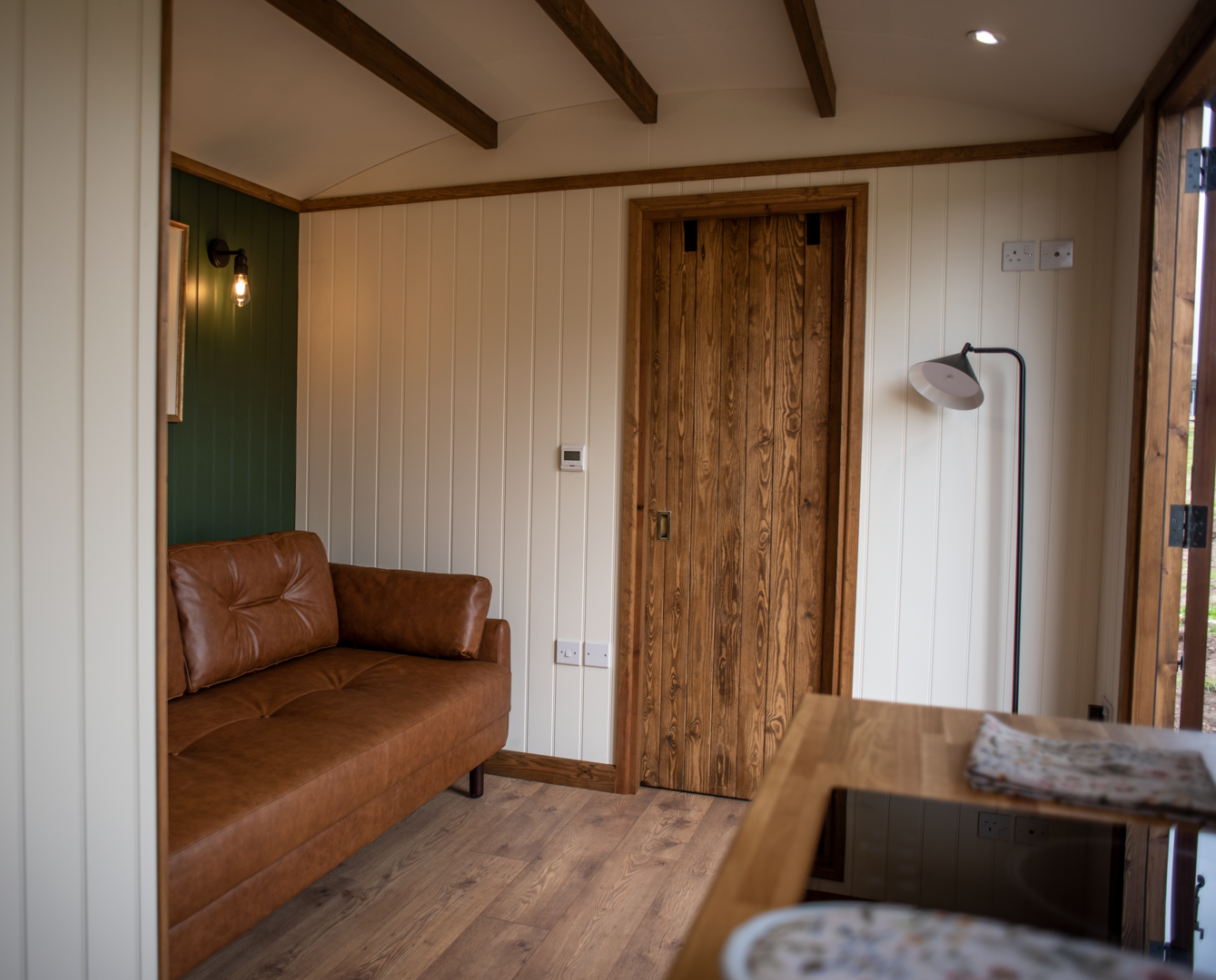 Door to Bedroom in Shepherd Hut,© Pentland Shepherd Huts
