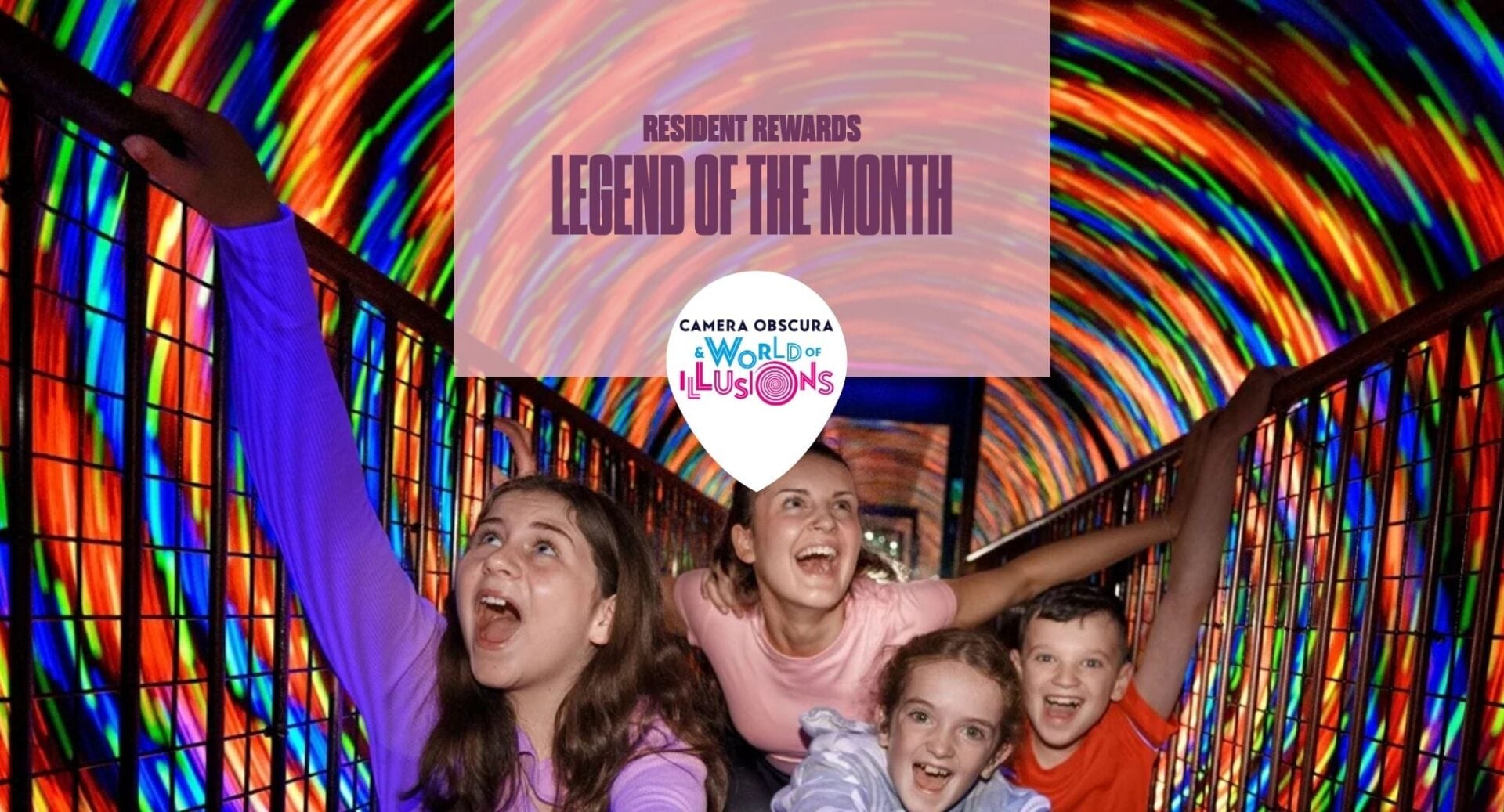 Image of children on the Vortex at Camera Obscura