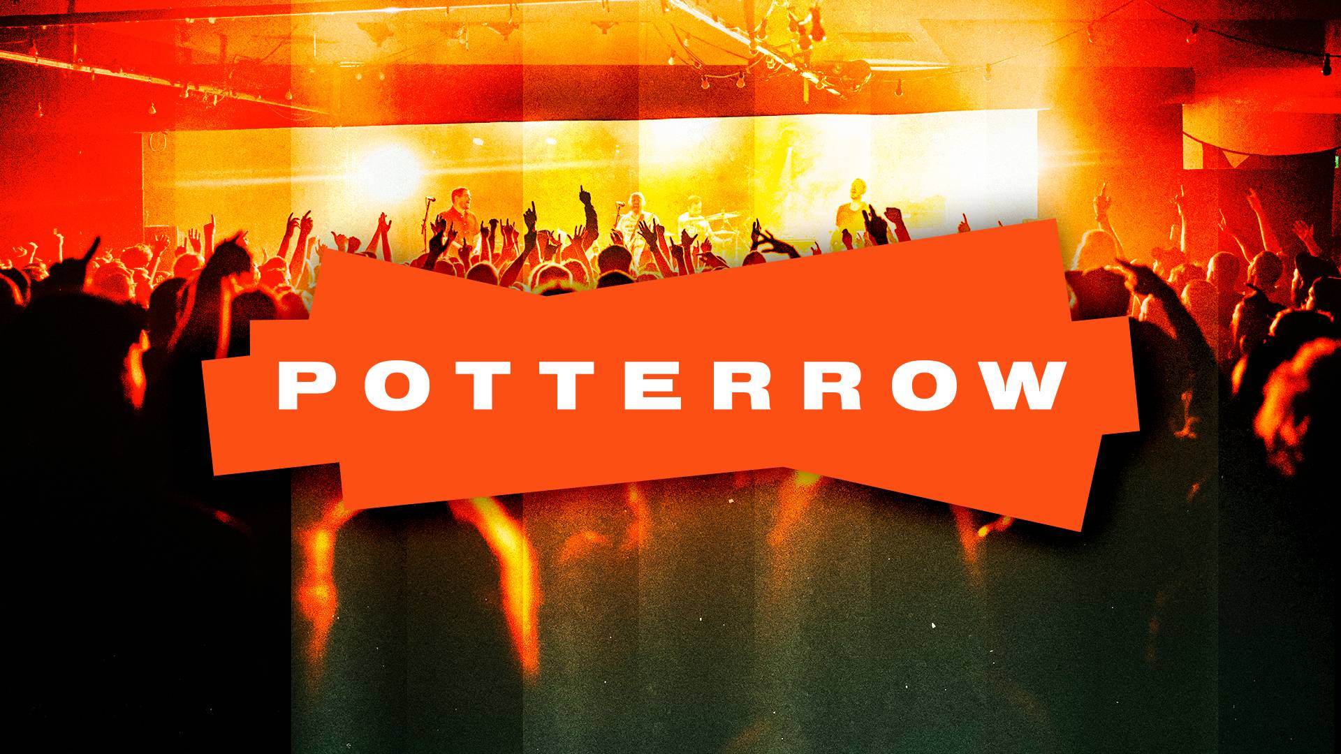 People dancing in a nightclub with the words Potterow on top