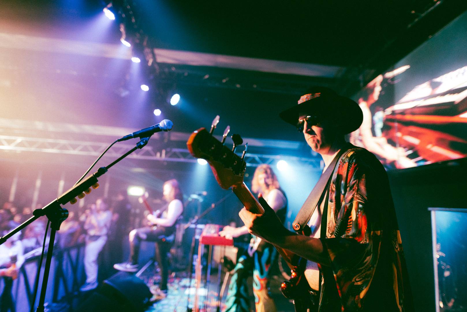 close up of band on stage