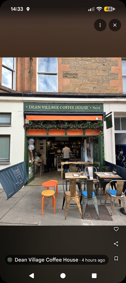 Exterior of Dean Village Coffee House